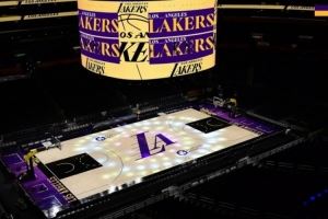 明天主场打爵士!湖人主场已改造成城市版涂装地板!